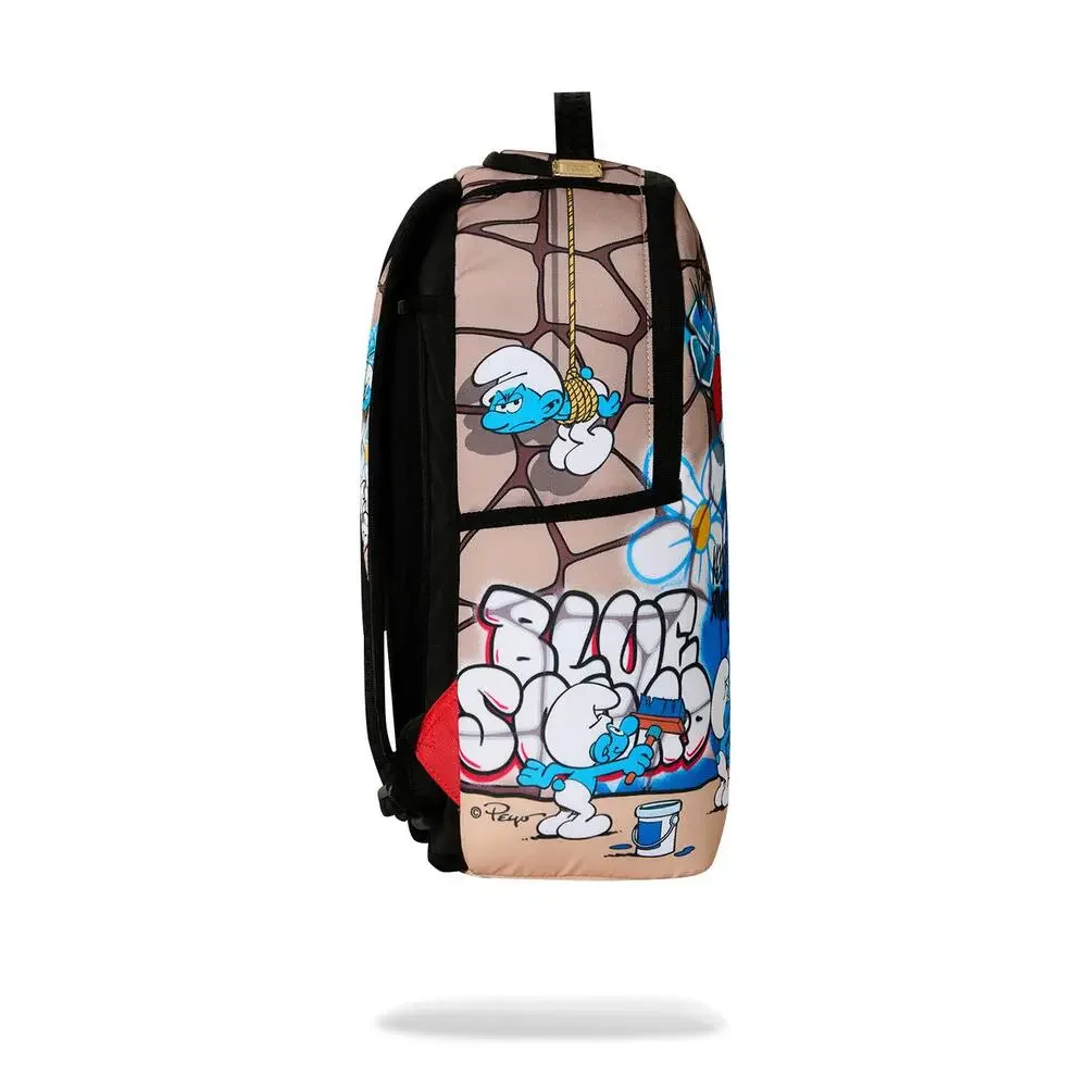 Sprayground Smurfs Big Mural Backpack Unisex Blue Graphic Shoulder Strap SPR379